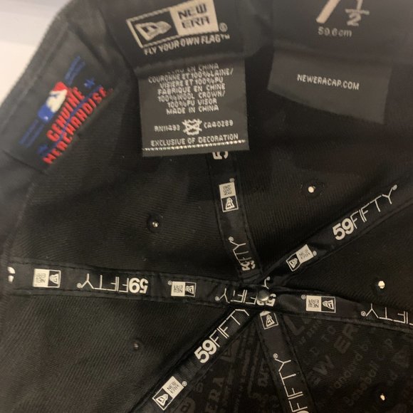 59Fifty NewEra San Francisco Giants MLB Size 7 1/2 Full Back Black and Gold Hat - Picture 5 of 6